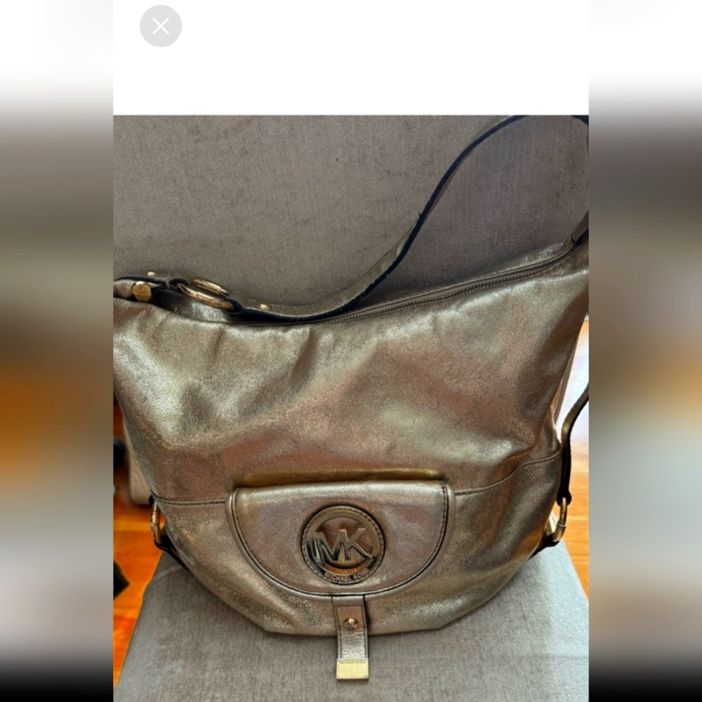 Michael kors metallic gold hobo H-11 W-15